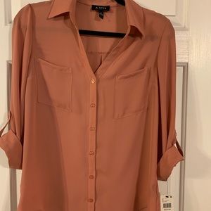A.Byer blouse with 3/4 button sleeve, NWT,. Size - Medium. Color  - Rose.